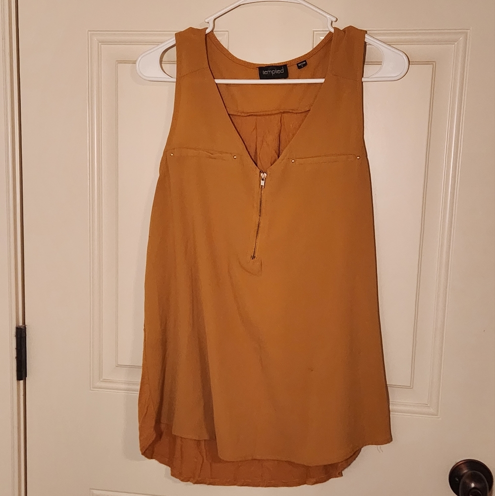 Tempted Zipper Mustard Tank Size Large